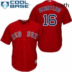 Youth Majestic Boston Red Sox 16 Andrew Benintendi Authentic Red Alternate Home Cool Base MLB Jersey