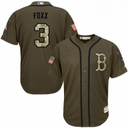 Youth Majestic Boston Red Sox 3 Jimmie Foxx Replica Green Salute to Service MLB Jersey