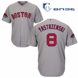Youth Majestic Boston Red Sox 8 Carl Yastrzemski Authentic Grey Road Cool Base 2018 World Series Champions MLB Jersey
