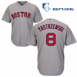 Youth Majestic Boston Red Sox 8 Carl Yastrzemski Replica Grey Road Cool Base MLB Jersey