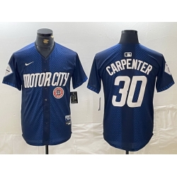 Men Detroit Tigers 30 Kerry Carpenter 2024 Navy City Connect Cool Base Limited Stitched Jersey 1