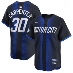Men Detroit Tigers 30 Kerry Carpenter 2024 Navy City Connect Cool Base Limited Stitched Jersey
