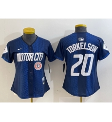 Women Detroit Tigers 20 Spencer Torkelson 2024 Navy City Connect Cool Base Limited Stitched Baseball Jersey 3
