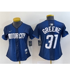 Women Detroit Tigers 31 Riley Greene 2024 Navy City Connect Cool Base Limited Stitched Baseball Jersey