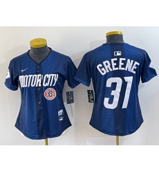 Women Detroit Tigers 31 Riley Greene 2024 Navy City Connect Cool Base Limited Stitched jerseys 2