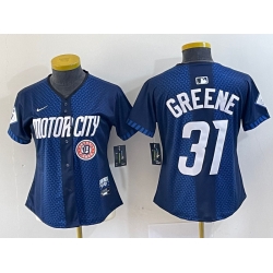 Women Detroit Tigers 31 Riley Greene 2024 Navy City Connect Cool Base Limited Stitched jerseys 2