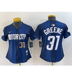 Women Detroit Tigers 31 Riley Greene 2024 Navy City Connect Cool Base Limited Stitched jerseys