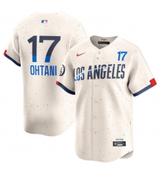 Men Los Angeles Dodgers 17 Shohei Ohtani Cream 2024 City Connect Limited Stitched Baseball Jersey