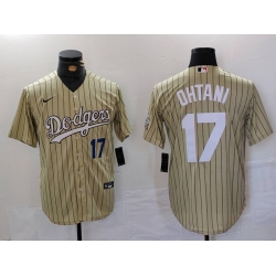 Men Los Angeles Dodgers 17 Shohei Ohtani Cream Cool Base Stitched Jersey 7