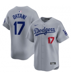 Men Los Angeles Dodgers 17 Shohei Ohtani Gray Alternate Limited Stitched Baseball Jersey