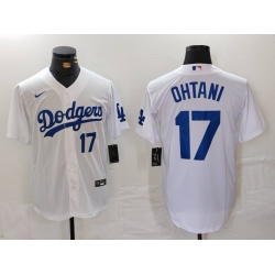 Men Los Angeles Dodgers 17 Shohei Ohtani White Stitched Baseball Jersey 3