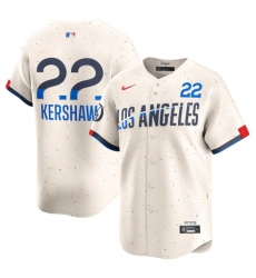 Men Los Angeles Dodgers 22 Clayton Kershaw Cream 2024 City Connect Limited Stitched Baseball Jersey