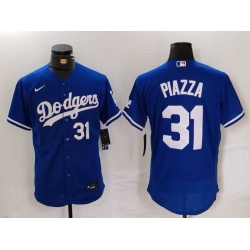 Men Los Angeles Dodgers 31 Mike Piazza Blue Flex Base Stitched Baseball Jersey 1