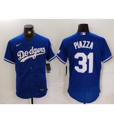 Men Los Angeles Dodgers 31 Mike Piazza Blue Flex Base Stitched Baseball Jersey 12