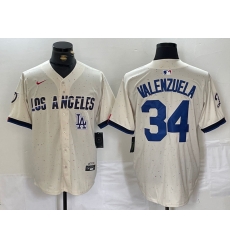 Men Los Angeles Dodgers 34 Toro Valenzuela Cream Stitched Baseball Jersey 3