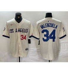 Men Los Angeles Dodgers 34 Toro Valenzuela Cream Stitched Baseball Jersey 6