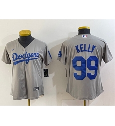 Women Los Angeles Dodgers 99 Joe Kelly Grey Stitched Jersey 1