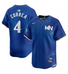 Men Minnesota Twins 4 Carlos Correa Royal 2024 City Connect Limited Stitched Baseball Jersey