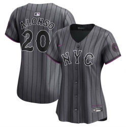 Women New York Mets 20 Pete Alonso Graphite 2024 City Connect Limited Stitched Baseball Jersey 2 1