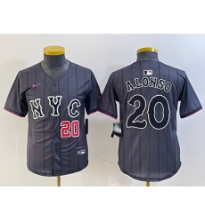 Youth New York Mets 20 Pete Alonso Graphite 2024 City Connect Limited Stitched Baseball Jersey 5