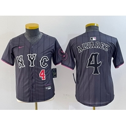 Youth New York Mets 4 Francisco Alvarez Graphite 2024 City Connect Limited Stitched Baseball Jersey 1