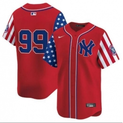 Men New York Yankees #99 Aaron Judge Blue Flag fashion Red Jersey