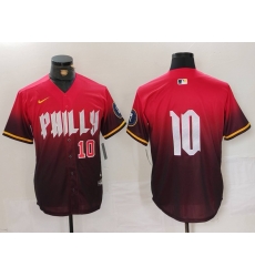 Men Philadelphia Phillies 10 J T  Realmuto Red 2024 City Connect Limited Stitched Jersey 1