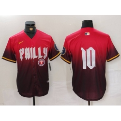 Men Philadelphia Phillies 10 J T  Realmuto Red 2024 City Connect Limited Stitched Jersey 2