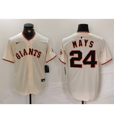 Men San Francisco Giants 24 Willie Mays Cream 2024 Home Limited Stitched Baseball Jersey