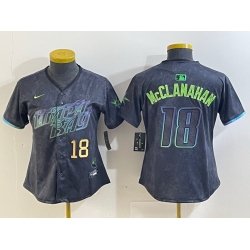 Women Tampa Bay Rays 18 Shane McClanahan Charcoal 2024 City Connect Limited jerseys
