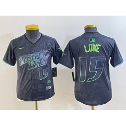 Youth Tampa Bay Rays 15 Josh Lowe Charcoal 2024 City Connect Limited Stitched Baseball Jersey  5