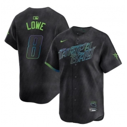 Youth Tampa Bay Rays 8 Brandon Lowe Charcoal 2024 City Connect Limited Stitched Baseball Jersey