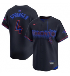Men Toronto Blue Jays 4 George Springer Black 2024 City Connect Limited Stitched Baseball Jersey