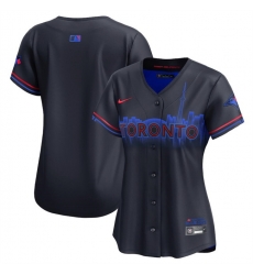 Women Toronto Blue Jays Blank Black 2024 City Connect Limited Stitched Baseball Jersey