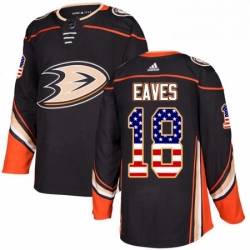 Mens Adidas Anaheim Ducks 18 Patrick Eaves Authentic Black USA Flag Fashion NHL Jersey 