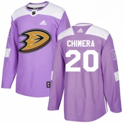 Mens Adidas Anaheim Ducks 20 Jason Chimera Authentic Purple Fights Cancer Practice NHL Jersey 