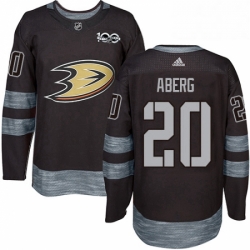 Mens Adidas Anaheim Ducks 20 Pontus Aberg Black 1917 2017 100th Anniversary Stitched NHL Jersey 