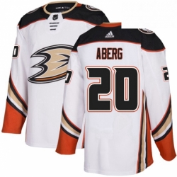 Mens Adidas Anaheim Ducks 20 Pontus Aberg White Road Authentic Stitched NHL Jersey 