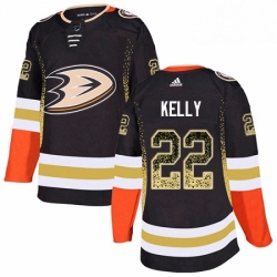 Mens Adidas Anaheim Ducks 22 Chris Kelly Authentic Black Drift Fashion NHL Jerse