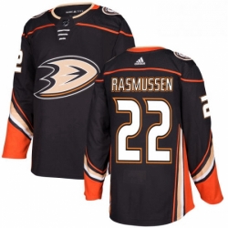 Mens Adidas Anaheim Ducks 22 Dennis Rasmussen Authentic Black Home NHL Jersey 
