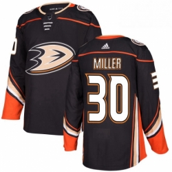 Mens Adidas Anaheim Ducks 30 Ryan Miller Authentic Black Home NHL Jersey 