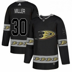 Mens Adidas Anaheim Ducks 30 Ryan Miller Premier Black Team Logo Fashion NHL Jersey 
