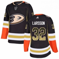 Mens Adidas Anaheim Ducks 32 Jacob Larsson Authentic Black Drift Fashion NHL Jersey 