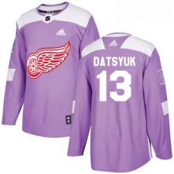 Youth Adidas Detroit Red Wings 13 Pavel Datsyuk Authentic Purple Fights Cancer Practice NHL Jersey 