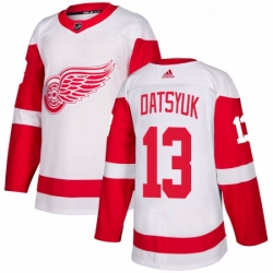 Youth Adidas Detroit Red Wings 13 Pavel Datsyuk Authentic White Away NHL Jersey 