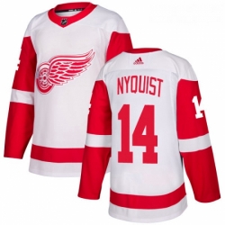Youth Adidas Detroit Red Wings 14 Gustav Nyquist Authentic White Away NHL Jersey 