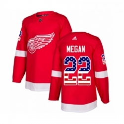 Youth Adidas Detroit Red Wings 22 Wade Megan Authentic Red USA Flag Fashion NHL Jersey 