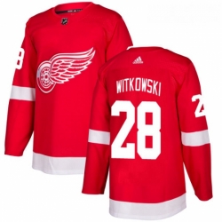 Youth Adidas Detroit Red Wings 28 Luke Witkowski Authentic Red Home NHL Jersey 