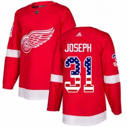 Youth Adidas Detroit Red Wings 31 Curtis Joseph Authentic Red USA Flag Fashion NHL Jersey 