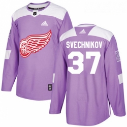 Youth Adidas Detroit Red Wings 37 Evgeny Svechnikov Authentic Purple Fights Cancer Practice NHL Jersey 